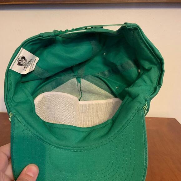 Vintage snapback dad hat auto body car shop green w rope brim. Old orchard Maine - Picture 7 of 8